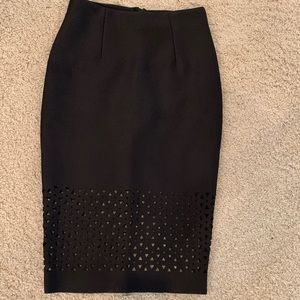 Black H&M Pencil Skirt w/ Cut Out Design, Size 4